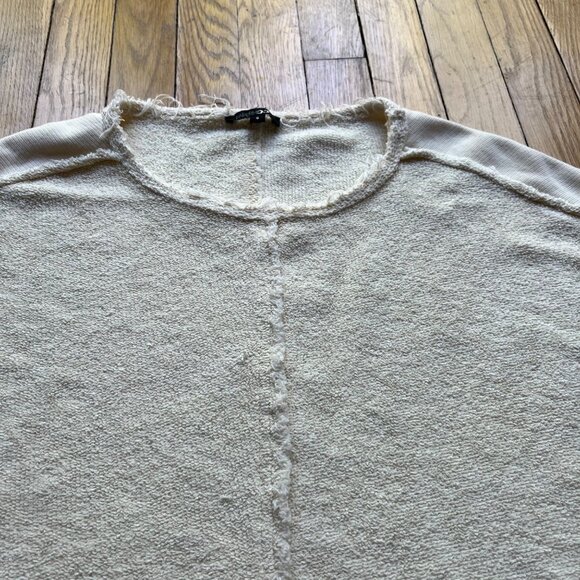 Papermoon Size S Oatmeal Fringed 100% Cotton Sleeveless Shirt - Picture 5 of 12